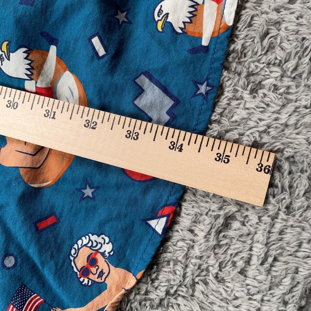 Tipsy Elves Shirt Mens 4XL Blue George Washington USA All Over Print Flag Fun - Picture 6 of 10